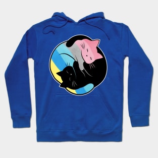 Genderflux Yin Yang Cat LGBT Pride Flag Hoodie